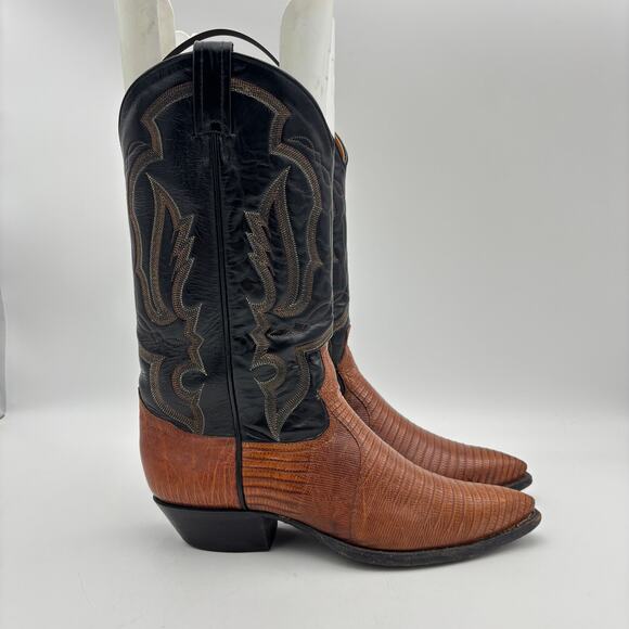 Tony Lama 8243 Lizard Leather Western Cowboy Boots Men\'s 8.5D Exotic main image 11